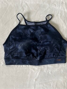 Copper Fit Pro High-Neck Navy Athletic Sports Bra